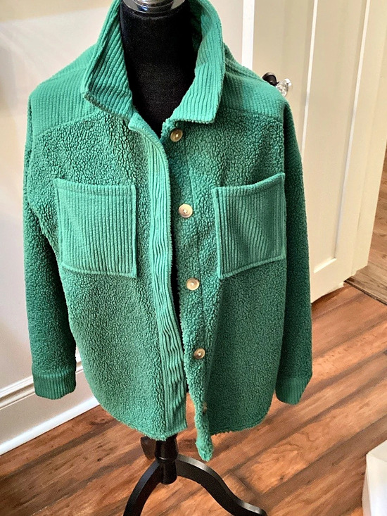 American Eagle Outfitters Jackets & Blazers - American Eagle AE Fleece Shacket Utility Jacket Green XS